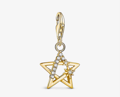 THOMAS SABO Star 18k Gold Plated Silver and Zirconia Charm