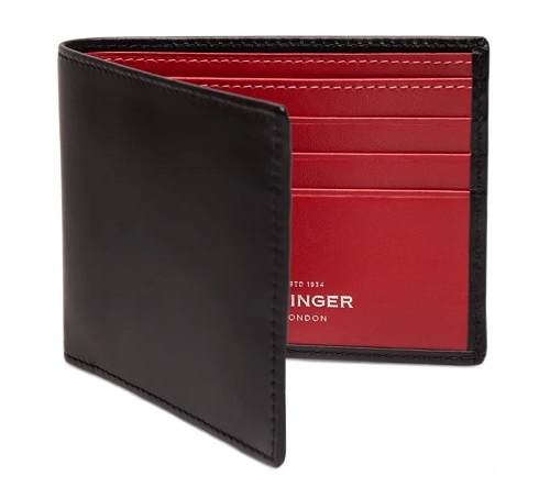 Ettinger Billfold Wallet, Black & Red