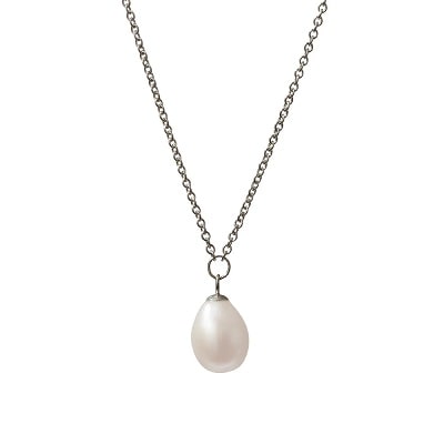 Coleman Douglas Single White Pearl Drop Necklace